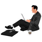 Man Sitting With Laptop