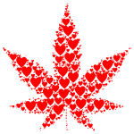 Marijuana Leaf Hearts