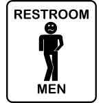 Humorous men's toilet symbol vector illustration