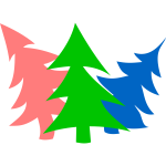 Christmas tree silhouettes