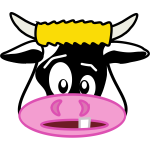 Vector image of old cow
