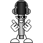 Microphone cartoon character
