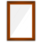 Wooden rectangular mirror frame vector graphics