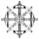 Mirrored Chrome Ornate Dharma Wheel 2