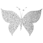 Monochromatic Tiled Butterfly Silhouette