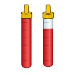 Vacutainer with blood