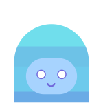 Monster head in blue