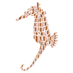 Mother Of Pearl Stylized Seahorse Silhouette No Background