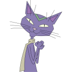 Purple cartoon cat