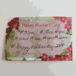 Mothers Day Card with hashtags