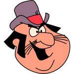 Vector drawing of older chunky face cartoon character