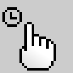 A pixel cursor icon