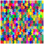 Multicolored Jigsaw Puzzle Pieces No Strokes