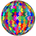 Multicolored Jigsaw Puzzle Pieces Sphere