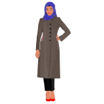 Muslim woman in red shoes