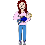 Mother with baby on her arm vector illustration