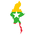 Myanmar Map Flag
