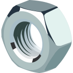 Vector image of high shine hex nut