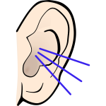 Vector image of color listening ear