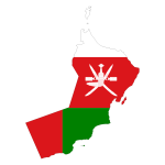 Oman Map Flag With Stroke