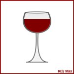 Gray and red wine glass