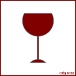 Outlined wine glass