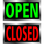 Open and closed metal frame signs vector image