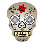 Comic skull with blue eyes vector image