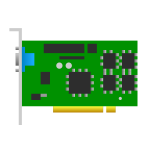 PCI video card vector icon