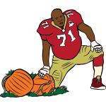 San Francisco 49er with pumpkins vector image