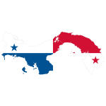 Map of Panama with flag