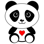 Panda with a heart