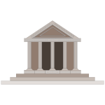 Greek Parthenon brown model vector illustration