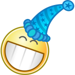 Vector clip art of smiley with party cap