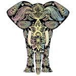Pastel Floral Pattern Elephant