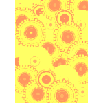 Yellow and Red Circle Pattern Scrapbook Paper