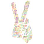 Peace Hand Sign Smoothed Word Cloud No Background