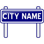 City nameplate road sign
