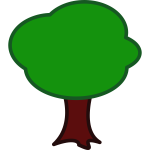 Colored vector drawing of a tree