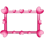 Pink hearts border vector image