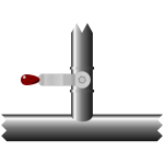 Vector clip art of pipe with red valve