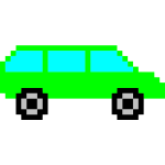 Green pixel car