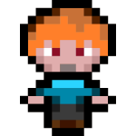 Colorful blurry pixel kid vector drawing