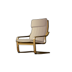 Front view of desk chair vector drawing