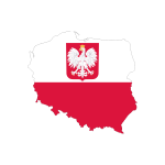 Poland Map Flag With Coat Of Arms
