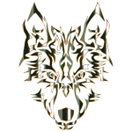 Polished Obsidian Symmetric Tribal Wolf No Background