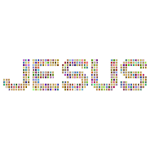 Polychromatic Jesus Typography 2 No Background