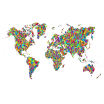 Polychromatic Low Poly World Map