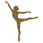 Polychromatic Tiled Lithe Dancing Woman Silhouette 3