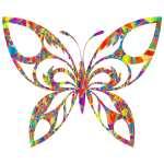 Polyprismatic Magma Tribal Butterfly Silhouette